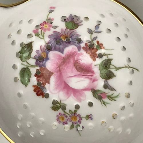 Royal Crown Derby `Posies` Tea Strainer & Dish