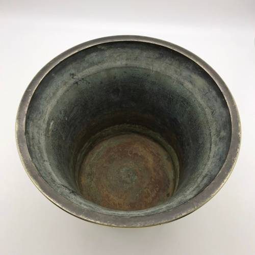 Large Antique Chinese Brass `Bamboo` Planter