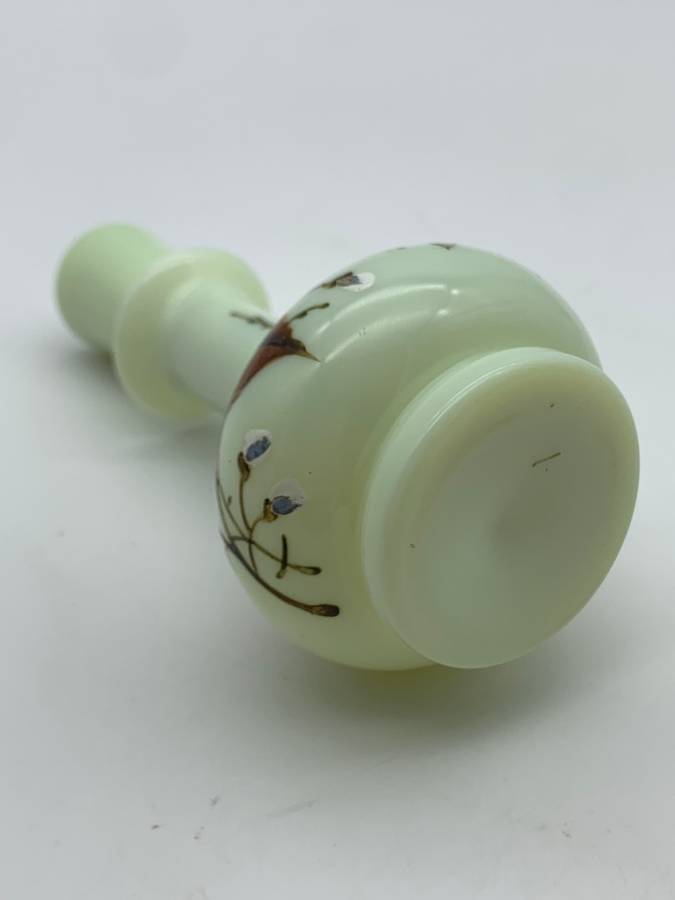Antique Hand Painted Opaline Glass Scent Bottle