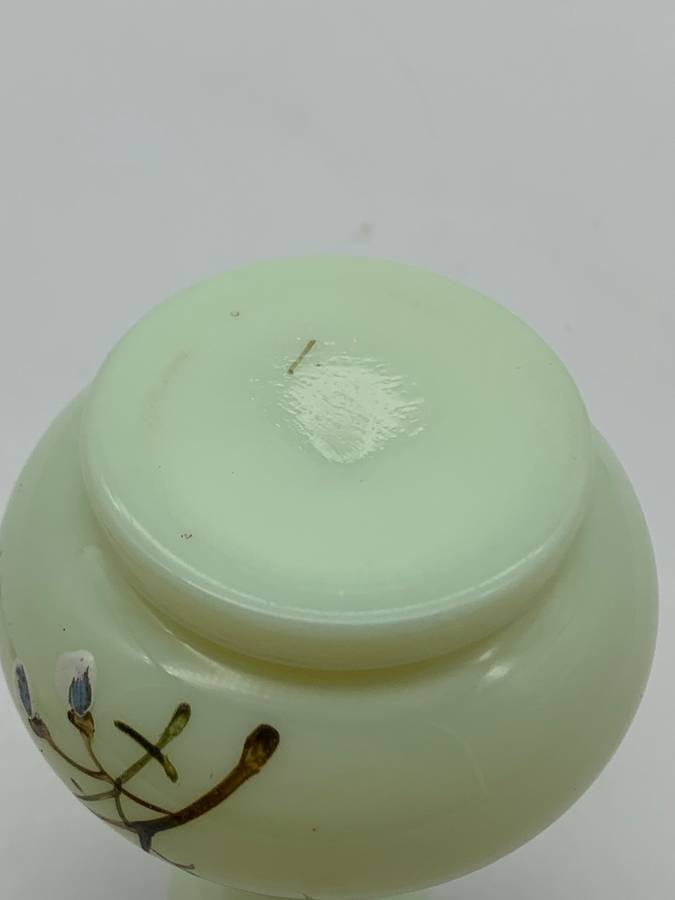 Antique Hand Painted Opaline Glass Scent Bottle