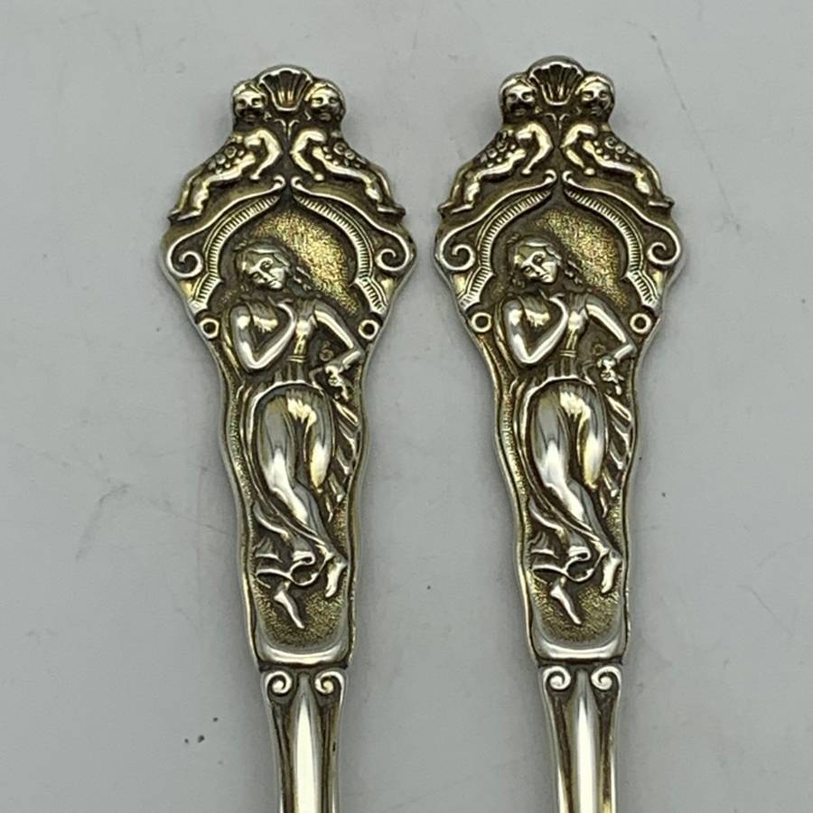 Victorian Silver Gilt Christening Fork & Spoon Set (Chawner & Co. 1867)