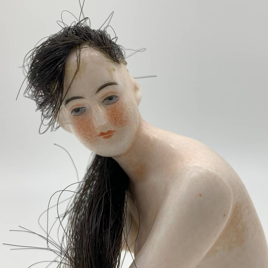 Antique Nude 'Bathing Beauty' Bisque Figure (Galluba & Hoffman)