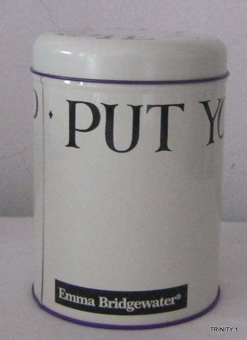 STORAGE TIN (+-14CM HIGH AND +-10.5CM IN DIAMETER) FROM EMMA BRIDGEWATER