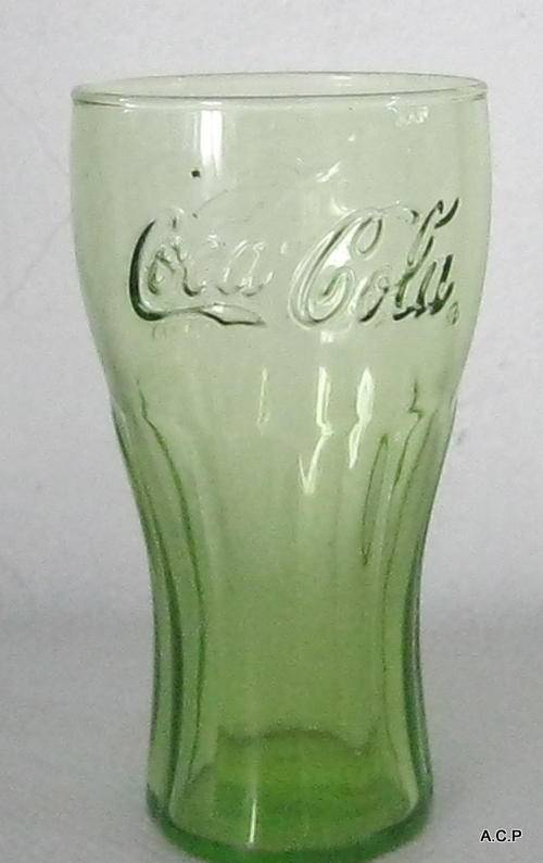 2010 FIFA WORLD CUP SOUTH AFRICA GREEN COCA COLA GLASS(+-13cm long)