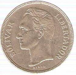 Venezuela 5 Bolivares 1973 Coin