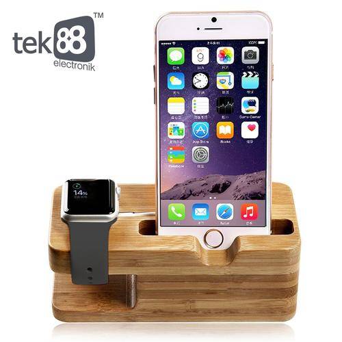 Bamboo Charge Stand for Apple Watch & iPhone
