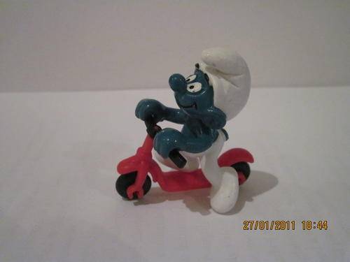 Smurf Riding a Scooter Manufactured by Schleich