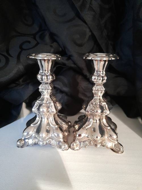 SILVER  CANDLEHOLDERS