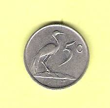 1984 - 5cent SA coin