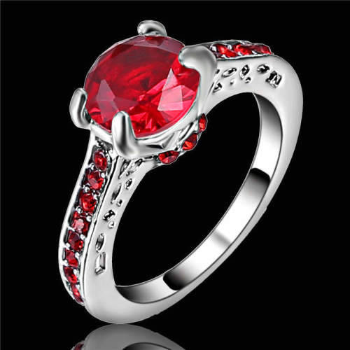 Divine 10kt White Gold Filled Ring WIth Ruby size 6 US (July Birthstone)