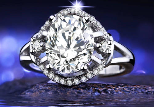 White Gold Filled Ring 25 Simulated Diamonds