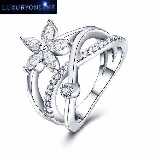 DAZZLING! Ring With 24 Hand Crafted Simulated Diamonds Size 6; 7;  8 US
