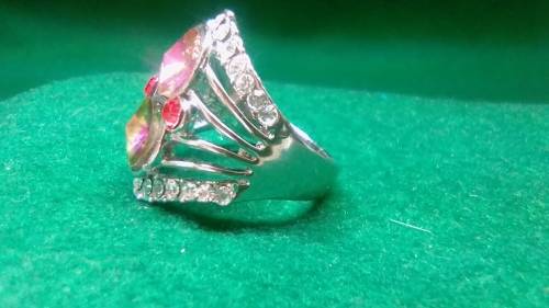 AMAZING! 1,25 Carat Simulated White And Pink Diamond Ring Size 9 US
