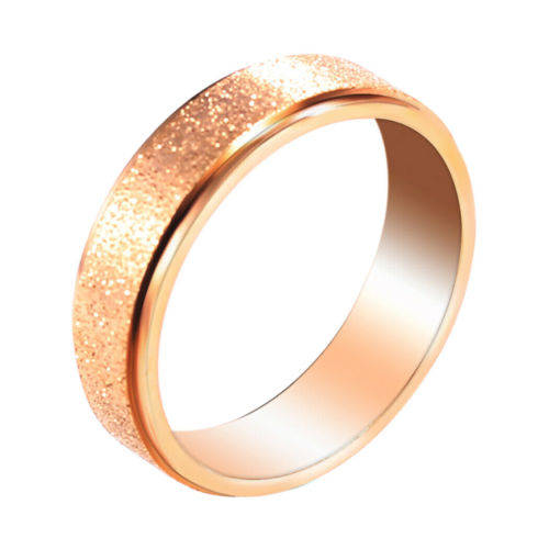 STUNNING! 4 mm Frosted Rose Gold Genuine Titanium Ring Size 12 US