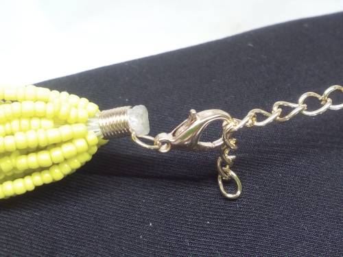 AMAZING! Hand Crafted African Bead Necklace (Yellow) 28 cm