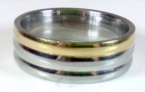 AWESOME! ! 8 mm Gold & Silver 100% Titanium Ring Size 12 US / X / 22