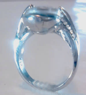 STUNNING! Ring With 2 2.00 Carrot  Simulated Diamonds Size 10 US / T / 20