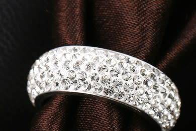 Titanium Ring With Simulated Pave Setting Diamonds Size 11 US