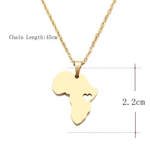 RETAIL PRICE: R 1 099 (NEVER FADE) Titanium "Love For Africa" Necklace 45 CM SILVER