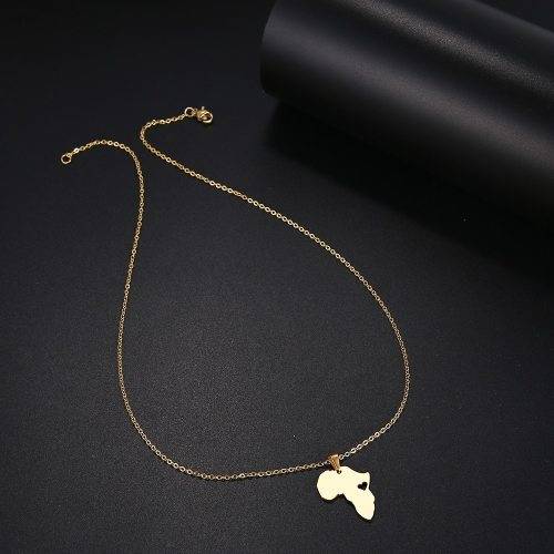 RETAIL PRICE: R 1 099 (NEVER FADE) Titanium "Love For Africa" Necklace 45 CM SILVER