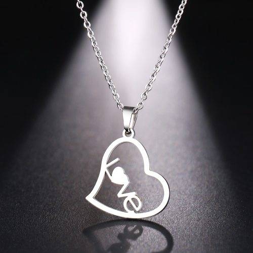 Titanium "Love Heart" Necklace Silver 45 cm *R 599*