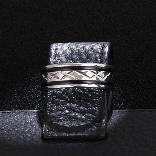 Titanium (BLACK & SILVER) Ring 6 mm *R 799* Size 9 US