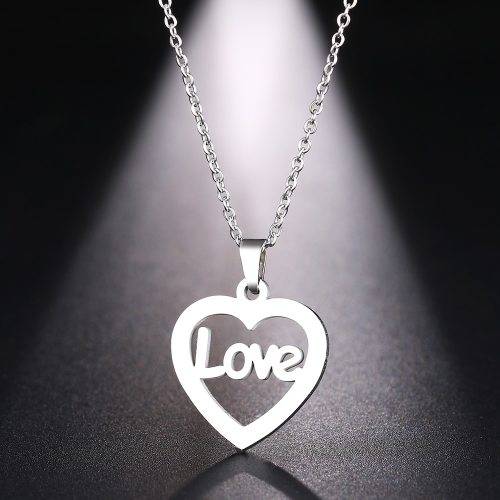 Titanium "Love Heart" Necklace 45 cm **R 899** (SILVER)