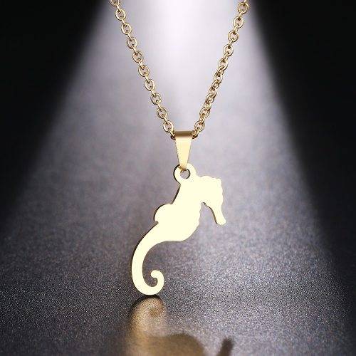 Titanium "Sea Horse" Necklace 45 cm R* 599** (SILVER)