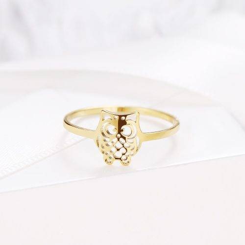 Titanium Owl Ring Size 10 US *R 599* (SILVER)