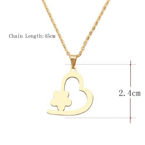 Titanium "Heart" Necklace 45 cm R 699** (SILVER & GOLD)
