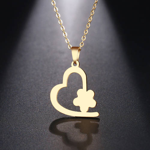 Titanium "Heart" Necklace 45 cm R 699** (SILVER & GOLD)