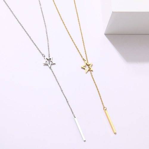 Titanium Stick & Star Necklace 60 cm *R 899* (GOLD/SILVER)