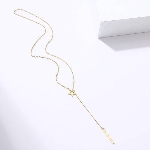 Titanium Stick & Star Necklace 60 cm *R 899* (GOLD/SILVER)
