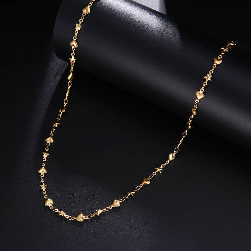 Titanium Stars Hearts Necklace 60 cm **R 899** (SILVER & GOLD)