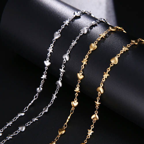 Titanium Stars Hearts Necklace 60 cm **R 899** (SILVER & GOLD)