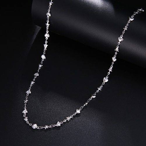 Titanium Stars Hearts Necklace 60 cm **R 899** (SILVER & GOLD)