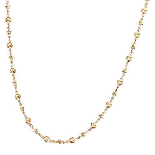 Titanium Stars Hearts Necklace 60 cm **R 899** (SILVER & GOLD)
