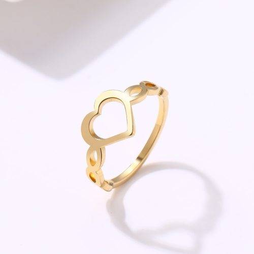 RETAIL PRICE:  R 899 (NEVER FADE) Titanium Heartbeat Heart Ring Size 7 US (GOLD ONLY)