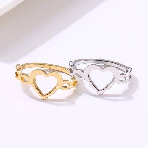RETAIL PRICE:  R 899 (NEVER FADE) Titanium Heartbeat Heart Ring Size 7 US (GOLD ONLY)