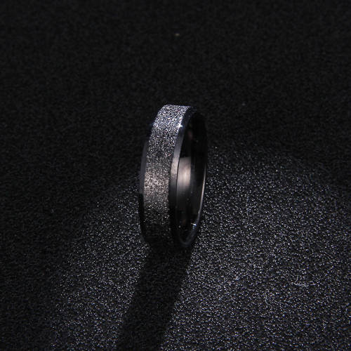Titanium Frosted Ring Size 9; 10 US *R 599* (BLACK)