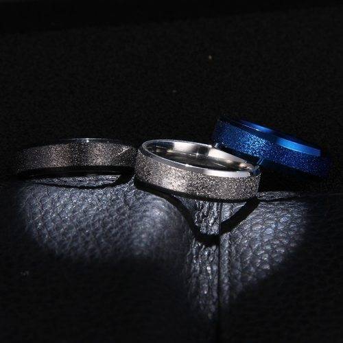 Titanium Frosted Ring Size 9; 10 US *R 599* (BLACK)