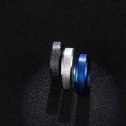 Titanium Frosted Ring Size 9; 10 US *R 599* (BLACK)