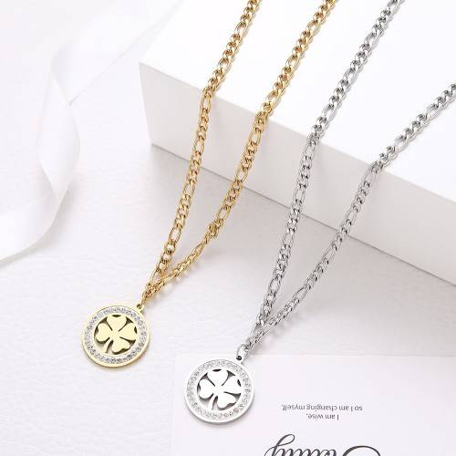 Retail Price:R1  299 (NEVER FADE) Titanium 4-Leaf Clover Necklace 50 cm (GOLD ONLY)