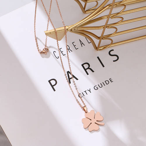 Retail Price: R 999 Titanium 4-Leaf Clover Necklace  45 cm (ROSE GOLD ONLY)
