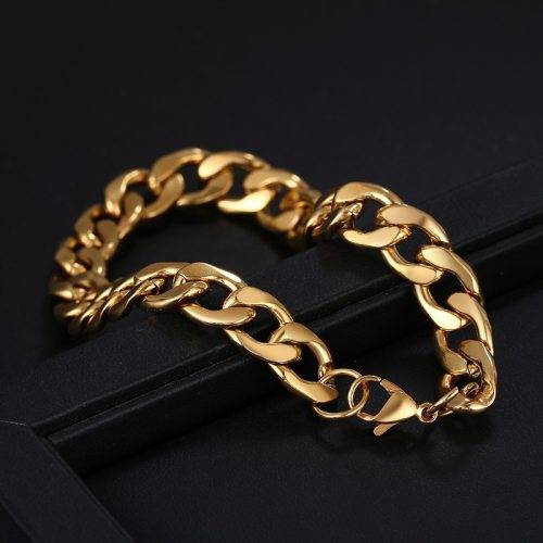 TITANIUM (NEVER FADE) Cuban Link Men`s Bracelet 22 cm (SILVER ONLY)