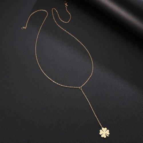 Retail Price: R 1 199 Titanium 4-Leaf Clover Necklace 60 cm (GOLD ONLY)