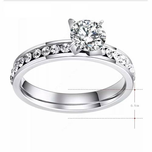 TITANIUM (NEVER FADE) Ring With Swarovski Diamonds (SILVER ONLY)
