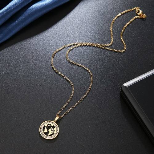 RETAIL PRICE:R 1 099 (NEVER FADE) Titanium "World Map" Necklace 45 cm (SILVER ONLY)