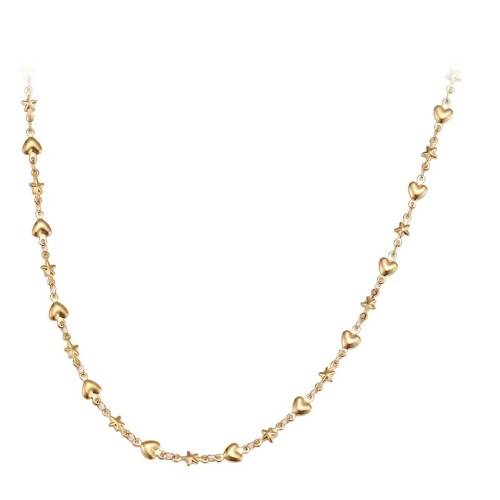 RETAIL PRICE:R1 099 (NEVER FADE) Titanium Stars & Hearts Necklace 60cm (SILVER ONLY)