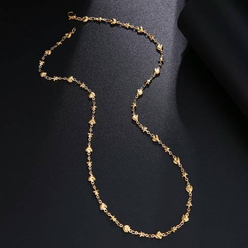 RETAIL PRICE:R1 099 (NEVER FADE) Titanium Stars & Hearts Necklace 60cm (SILVER ONLY)